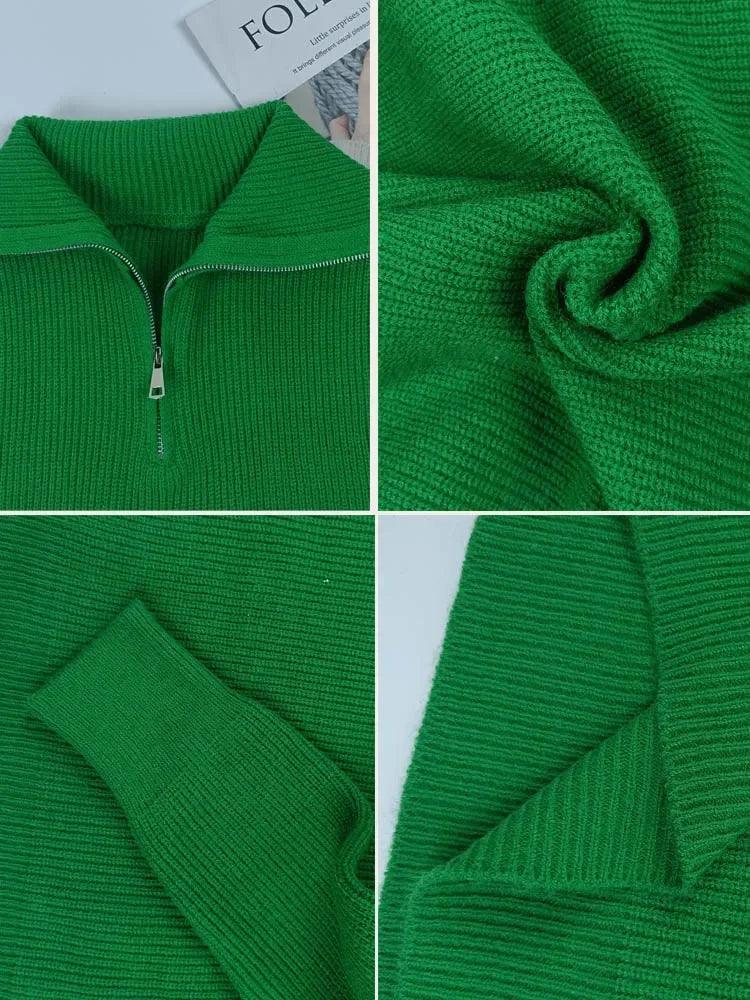 Turtleneck Zipper Sweater - fullshopping
