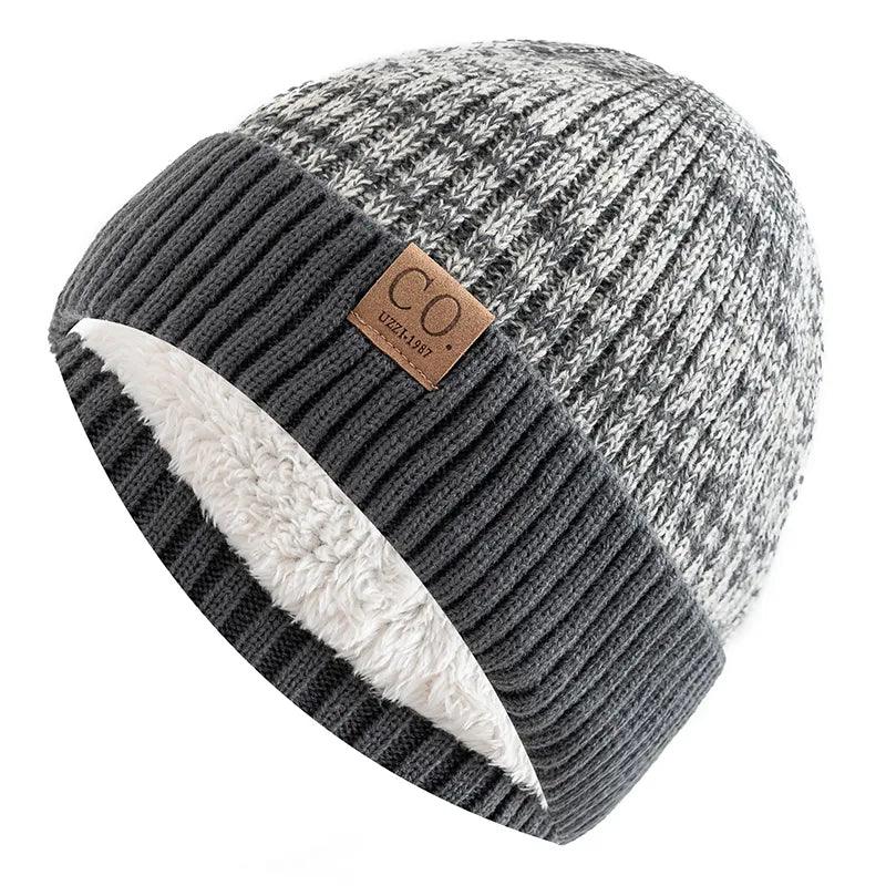 Two-Tone Winter Knitted Beanie - fullshopping