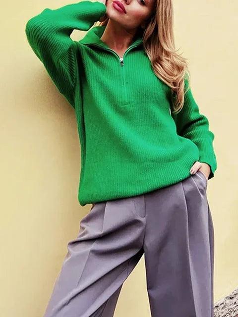 Turtleneck Zipper Sweater - fullshopping