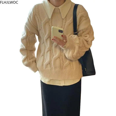 Women Fashion Knitted Pullovers Sweaters - fullshopping