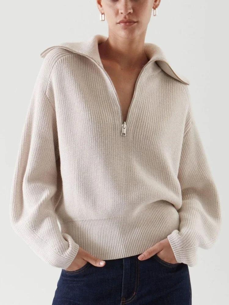 Turtleneck Zipper Sweater - fullshopping