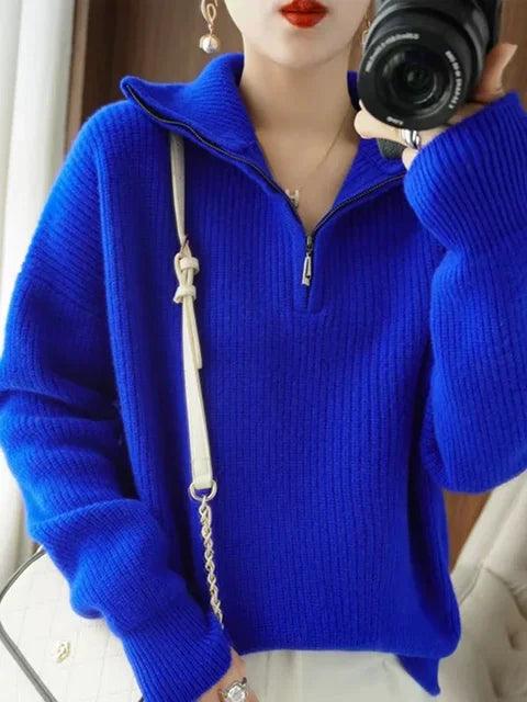 Turtleneck Zipper Sweater - fullshopping